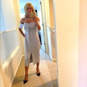 TOPSHOP off the shoulder , column dress
